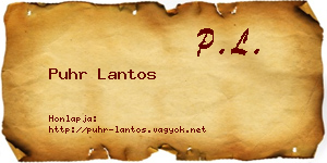 Puhr Lantos névjegykártya